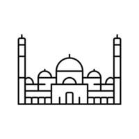 mosquée Islam musulman ligne icône vecteur illustration