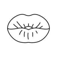 baiser sexy bouche femelle ligne icône vecteur illustration