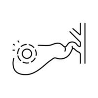 vésicule biliaire vérifier gastro-entérologue ligne icône vecteur illustration