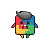 le personnage mascotte du puzzle mort vecteur