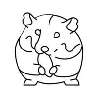 hamster en mangeant animal de compagnie ligne icône vecteur illustration