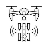 télécommunication drone ligne icône vecteur illustration