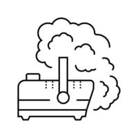 fumée machine disco fête ligne icône vecteur illustration