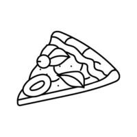 Pizza tranche italien cuisine ligne icône vecteur illustration