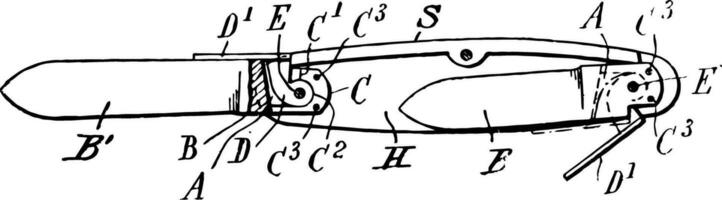 poche couteau ancien illustration. vecteur