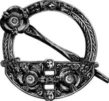 rond broche est une circulaire conception, ancien gravure. vecteur