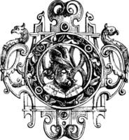 broche, Renaissance style, ancien gravure. vecteur