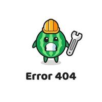 erreur 404 avec la mascotte mignonne de pastèque vecteur