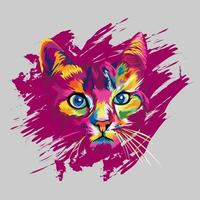illustration de chat coloré vecteur