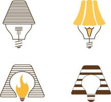 ensemble de vecteurs de logos de lampe vecteur