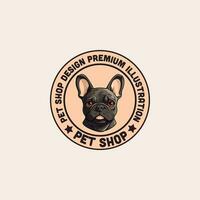 français bouledogue mascotte logo conception modèle vecteur icône illustration. français bouledogue symbole