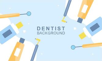 dentiste outils et équipement bannière concept vecteur