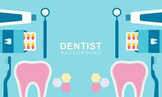 dentiste outils et équipement bannière concept vecteur