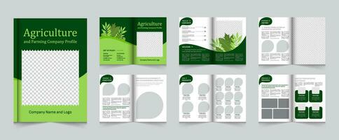 12 pages agriculture et agriculture entreprise profil brochure modèle, biologique agriculture brochure modèle vecteur