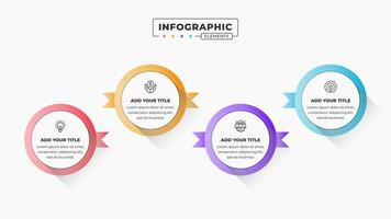 affaires infographie modèle avec 4 pas ou les options vecteur