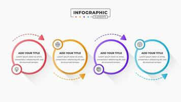 affaires infographie modèle avec 4 pas ou les options vecteur