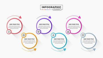 affaires infographie modèle avec six pas ou les options vecteur