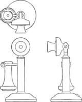 orthographique projection de chandelier Téléphone, ancien illustration. vecteur