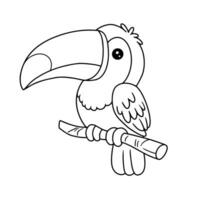 mignonne toucan dans dessin animé style. sauvage safari africain animaux pour enfants, les enfants clipart, vecteur illustration