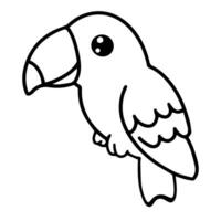 mignonne toucan dans dessin animé style. sauvage safari africain animaux pour enfants, les enfants clipart, vecteur illustration