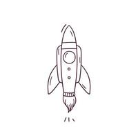 main tiré illustration de fusée icône. griffonnage vecteur esquisser illustration