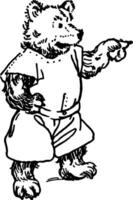 bébé ours, illustration vintage vecteur