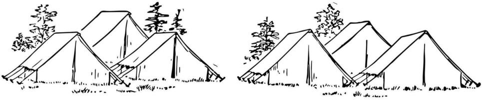 six tente, ancien illustration vecteur