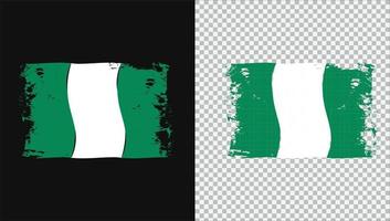 nigeria drapeau ondulé grunge png brosse vecteur