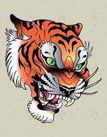 animal de tatouage de tigre vecteur