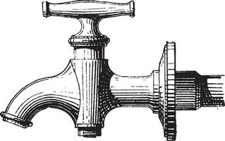 robinet isolé sur blanc arrière-plan, ancien gravure. vecteur