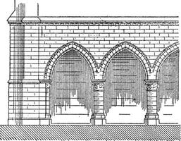 portique, le épiscopal palais de laon, ancien gravure. vecteur