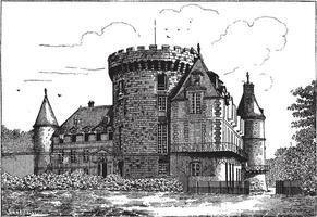 château de rambouillet, ancien gravure. vecteur