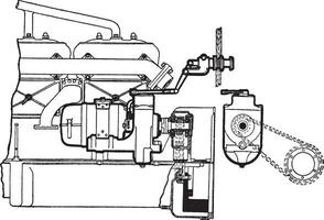 dynamoteur, ancien illustration. vecteur