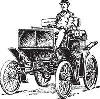 automobile électrique, illustration vintage. vecteur