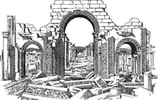 ruines de palmyre, ancien illustration. vecteur