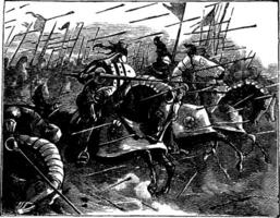chevaliers mise en charge avec lances, ancien illustration vecteur