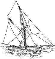 coupeur yacht, ancien illustration. vecteur