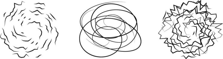 tourbillon conception éléments. abstrait courbe dessin animé graphique conception. ensemble de torsion circulaire vortex vecteur