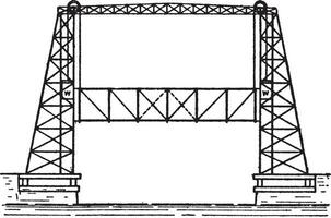 verticale ascenseur pont, ancien illustration. vecteur