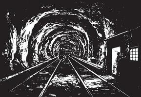 hoosac tunnel, ancien illustration. vecteur