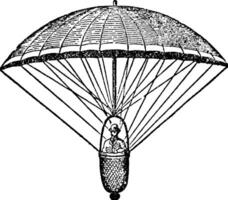 garnerin parachute, ancien illustration. vecteur