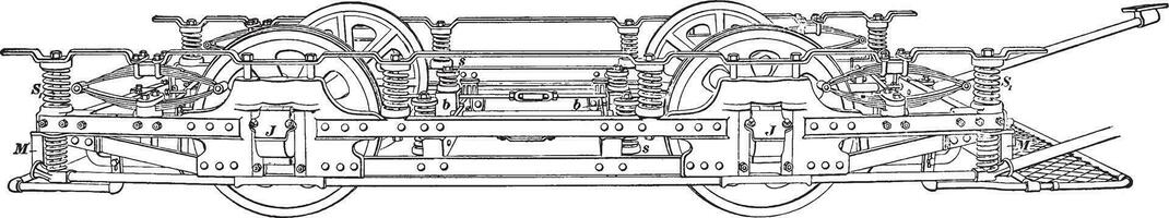 Célibataire camion, ancien illustration. vecteur