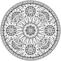 motif circulaire en forme de mandala avec fleur pour henné, mehndi, tatouage, décoration. vecteur