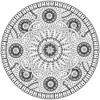 motif circulaire en forme de mandala avec fleur pour henné, mehndi, tatouage, décoration. vecteur