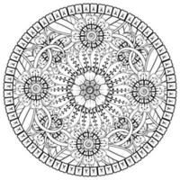 motif circulaire en forme de mandala avec fleur pour henné, mehndi, tatouage, décoration. vecteur