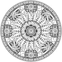 motif circulaire en forme de mandala avec fleur pour henné, mehndi, tatouage, décoration. vecteur