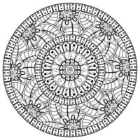 motif circulaire en forme de mandala avec fleur pour henné, mehndi, tatouage, décoration. vecteur