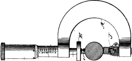 le précision micromètre vis jauge ancien illustration. vecteur