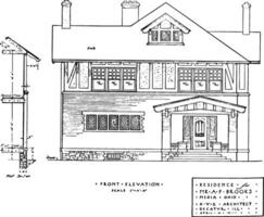 résident de face élévation élévations de Résidentiel bâtiments ancien gravure. vecteur