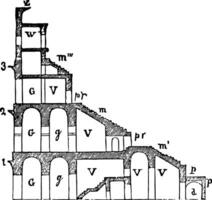 amphithéâtre Publique spectacles de combattants ancien gravure. vecteur